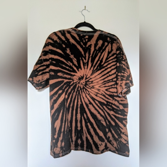 Desert Dreamer Oversized Tie Dye Tee Sun Moon Butterflies Black and Brown M/L - Picture 4 of 9